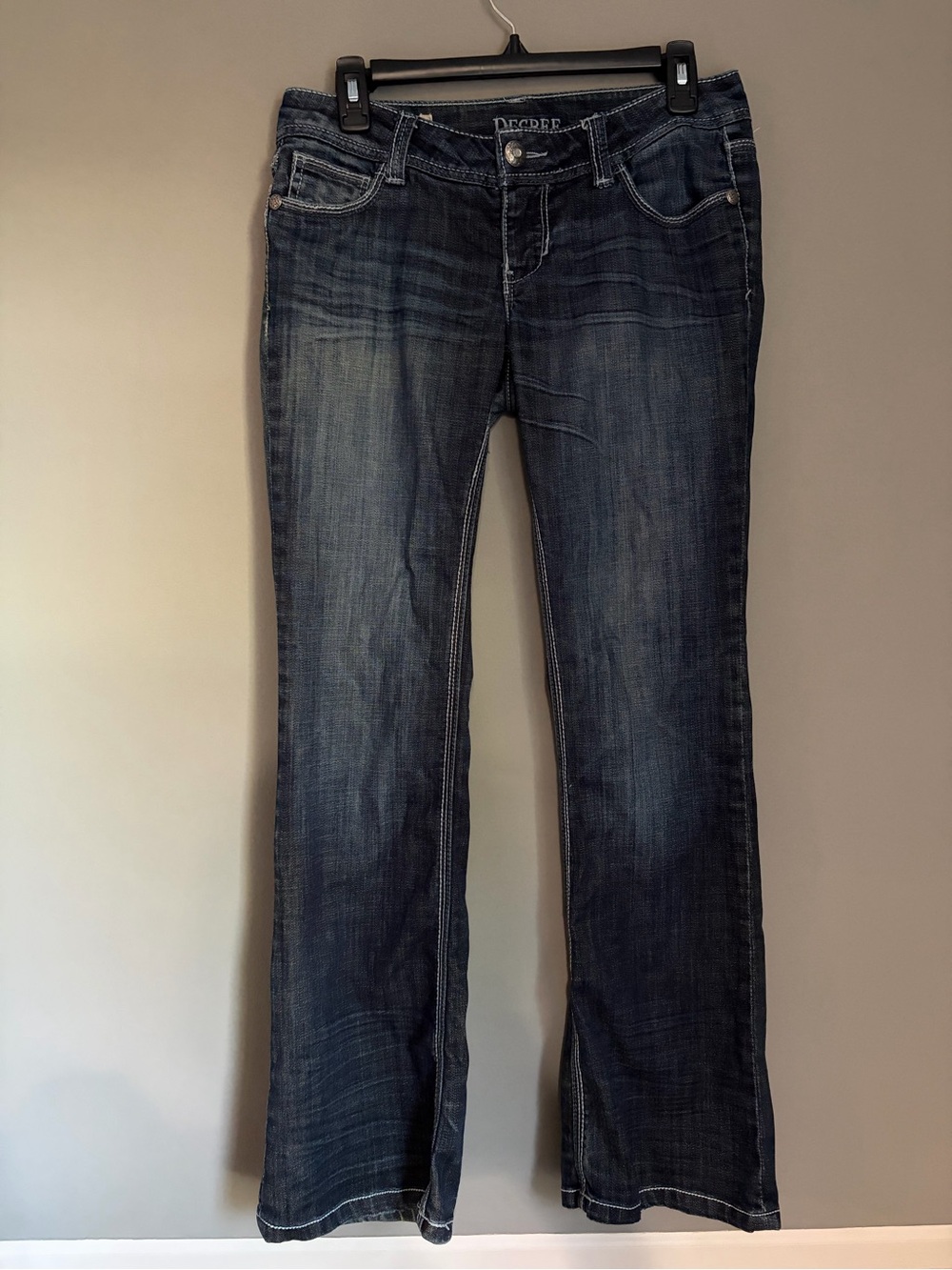 Vintage Decree JCPenney Dark Wash Bootcut Jeans Embroidered Rhinestone Y2K 2010s